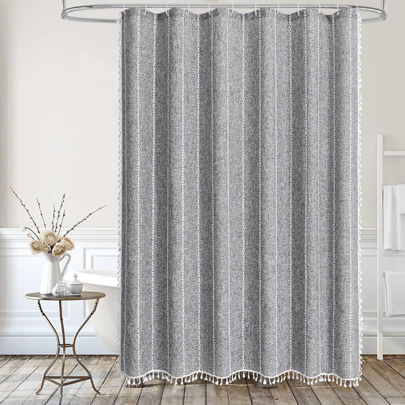 Farmhouse Black White deals Shower Curtain